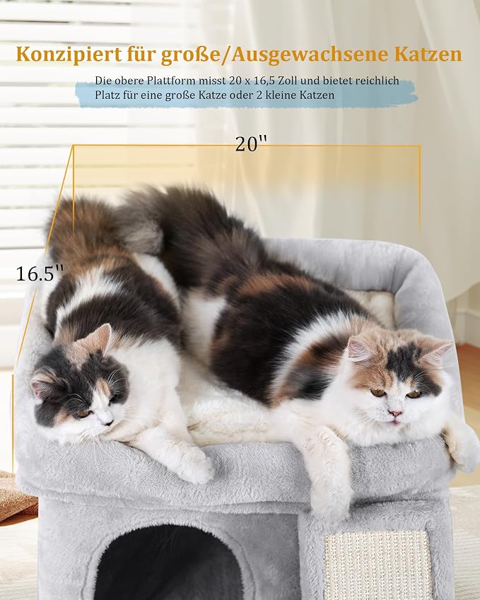 14in Cat Tree Tower with 20 * 16.5in Perch Bed and Washable Top - Image 2