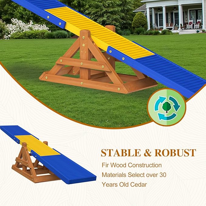 95" Wooden Dog Seesaw, Dogs Agility Course Backyard Set - Image 2