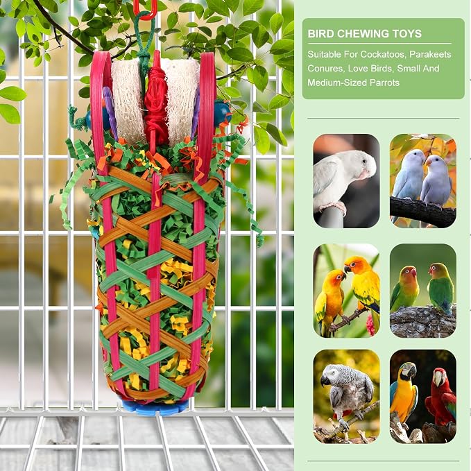 Kyouki Parakeets Toys, Love Birds, Small & Medium Parrots, Fun Foraging & - Image 3