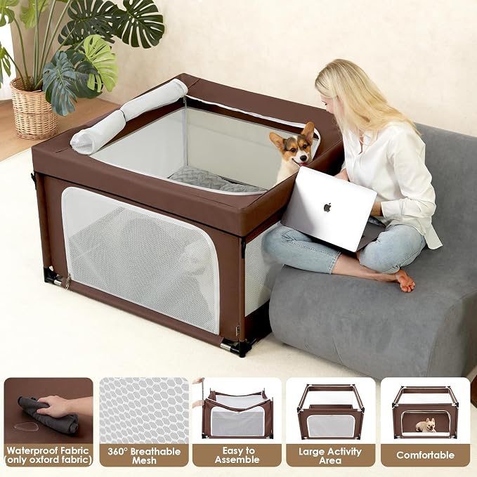 EHEYCIGA 42x42x26 Inches Puppy Playpen - Image 4
