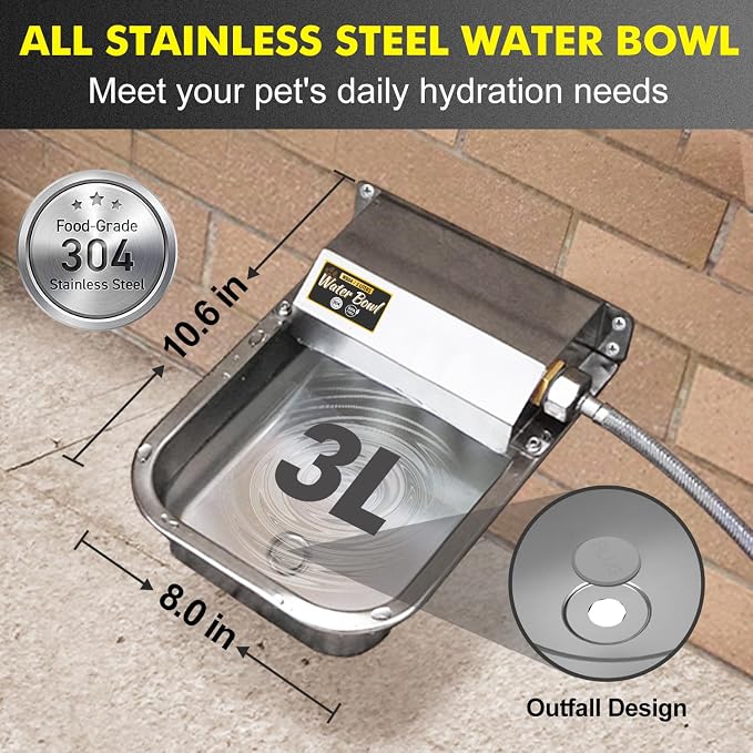 Automatic Water Dispenser for Dogs, Patented 3L Outdoor Dog Drinking Water Bowl - Image 2