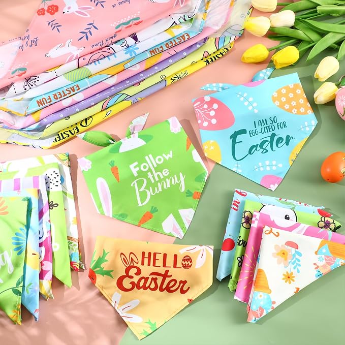 Chunful 50 Pcs Easter Dog Bandanas Bulk - Image 5