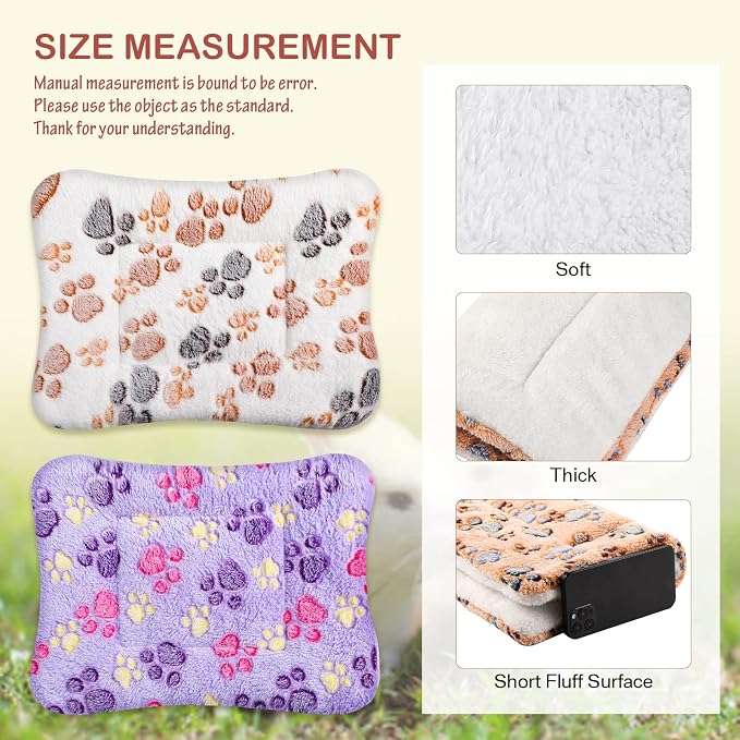 Tuanse 4 Pack Ultra Soft Dog Cat Bed Mat Small Animal Guinea Pig Bed - Image 3