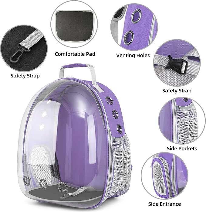 Pet Backpack Carrier, Bubble Backpack Cat Carrier, Pets and Small Dogs - Image 4