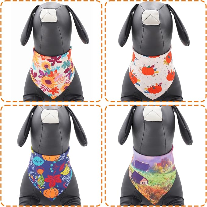 30 Pcs Fall Dog Bandanas Bulk 25 Inch Stitch Edge Dog Bandanas - Image 4