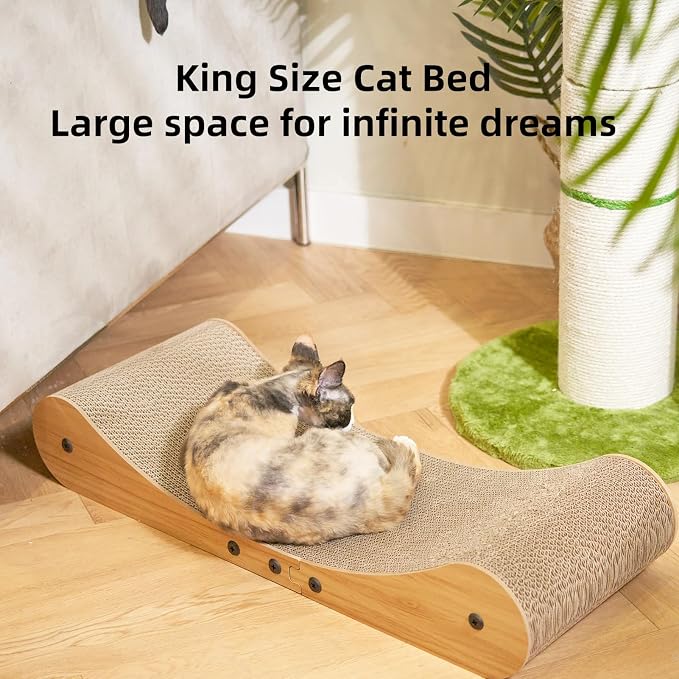 Nekosan Cat Scratcher Cardboard Bed, 27.5" Extra Large Cat Scratch Sofa Bed - Image 4