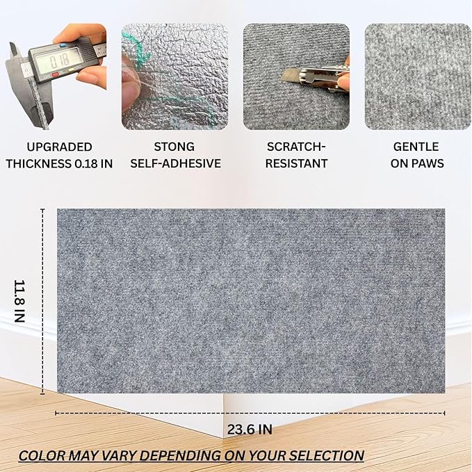 Cat Scratch Mat, 23.6’’ x 11.8’’ Wall Corner Stracther, Versatile Self-Adhesive - Image 2