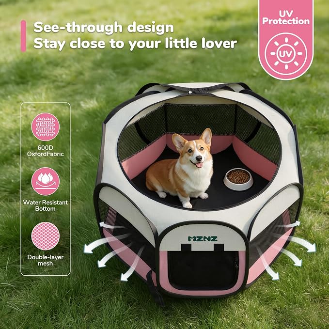 Dog Playpen, Portable Puppy Pet Crate Indoors - Image 4