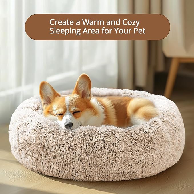 JOLLYVOGUE Calming Dog Bed Medium Size Dog, Anti-Anxiety Donut Medium Pet Bed - Image 4