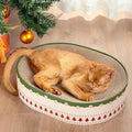 Cat Scratcher Bed, 2 in 1 Oval Cat Scratching Board by Conlun