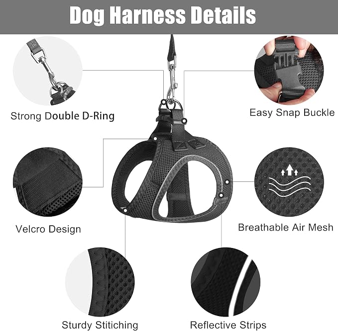 PetiFine Extra Small Step in Dog Harness and Leash Set, Cat Harness and Leash - Image 3