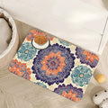 Mandala Flower Dog Cat Food Mat, Vintage Boho Floral Absorbent Pet Feeding Mat by Unknown