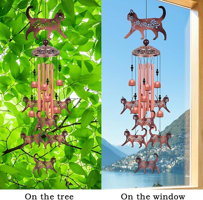 Outdoor Cat Wind Chimes, Gifts for Mom & Grandma & Woman & Family & Neighbor - Image 5