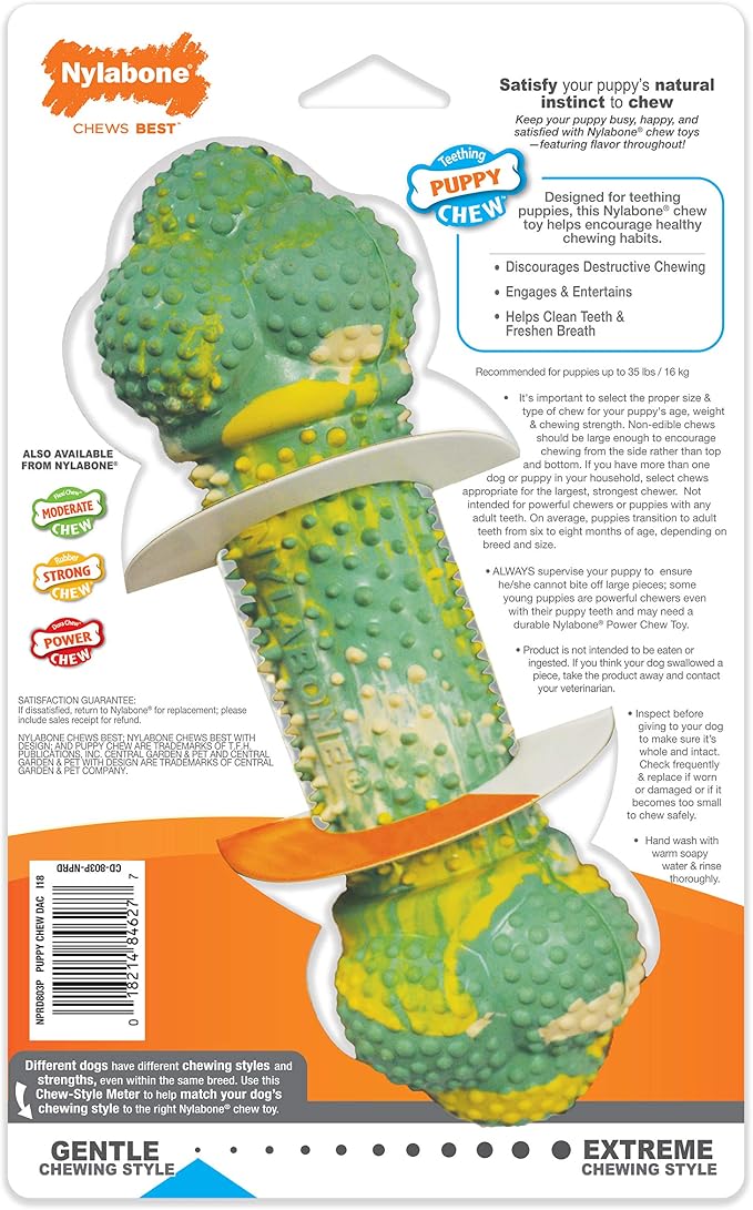 Nylabone Flavor Frenzy Barbell Puppy Chew Toy, Rubber Toys - Image 9