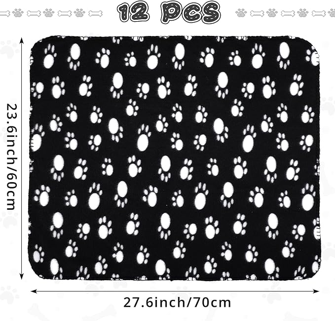 Tatuo 12 Pieces Black Dog Blankets - Image 2