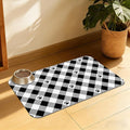 Cat Checked Plaid Dog Cat Food Mat, Absorbent Feeding Mat by QSOQSO