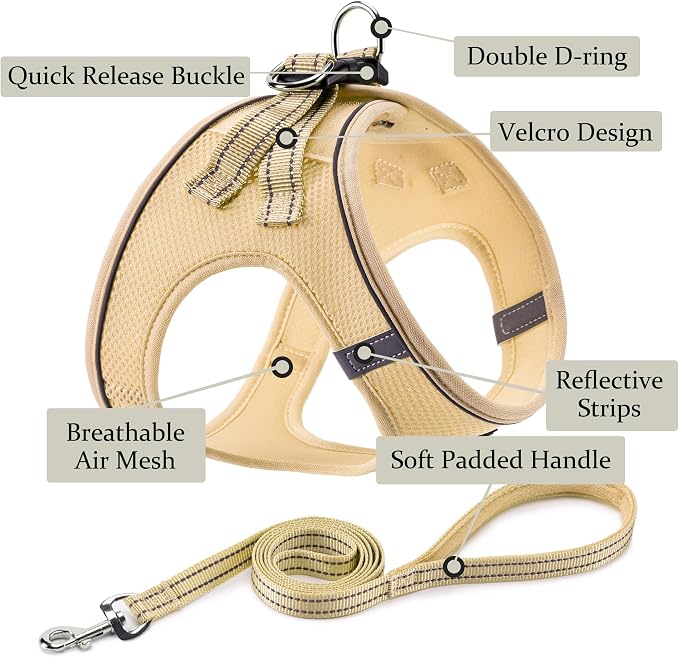 Dog Harness with Leash Set, No Pull Adjustable Reflective Step-in Puppy Pet - Image 2
