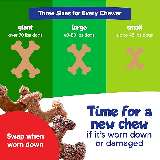 Chew’EMS X Bone Dog Chew Toy for Aggressive Chewers – Long-Lasting Salmon - Image 4