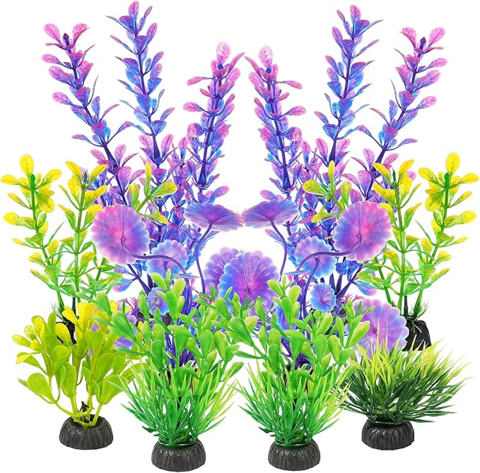 AQUANEAT Artificial Fish Tank Plants, Plastic Aquarium Decorations by Aquaneat