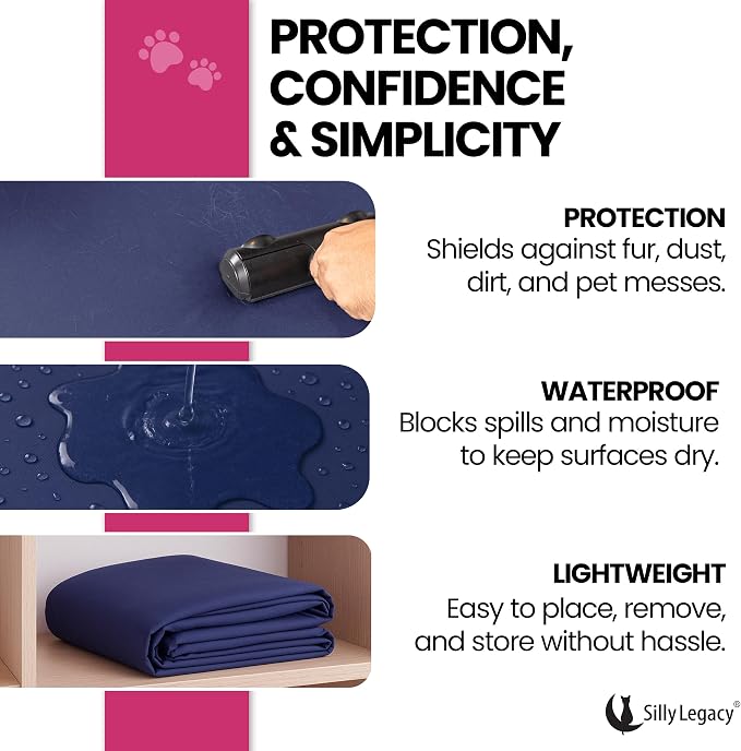 SILLY LEGACY Thin Reversible Waterproof Protective Bed Cover, - Image 5