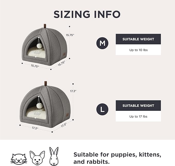 Bedsure Cat Beds for Indoor Cats - 2 in 1 Cat Cave House Tent for Kittens and - Image 5