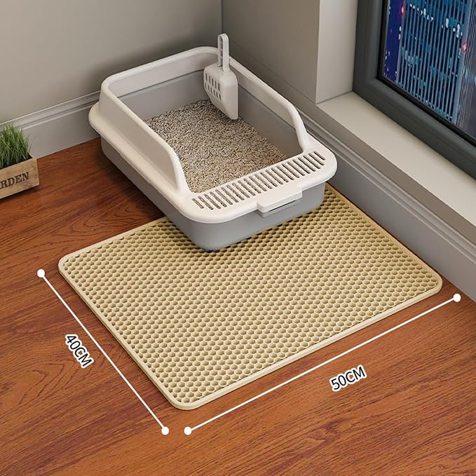HCY&WLD 2-Pack Cat Litter Mat, Double Layer Honeycomb Waterproof Urine Proof - Image 7