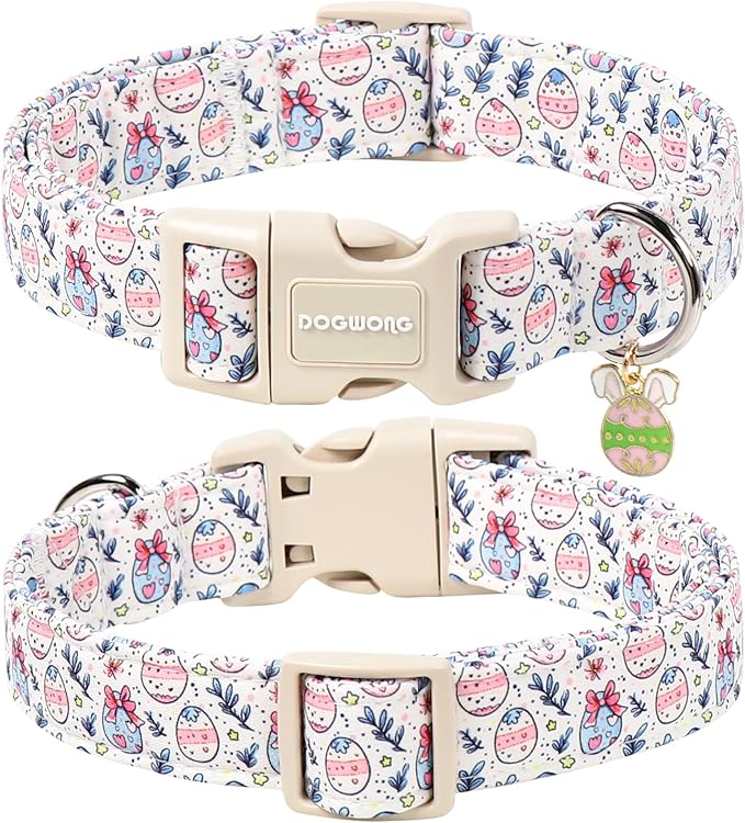 DOGWONG Cute Easter Egg Dog Collar, Adjustable Soft Egg Pet Collar - Image 2