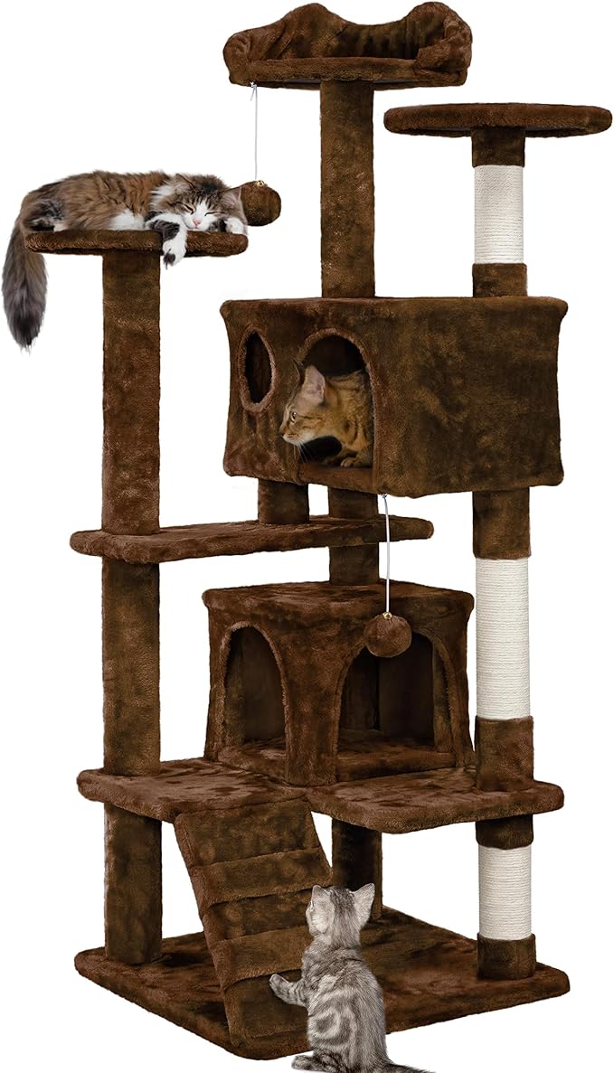 Yaheetech 54in Cat Tree Tower Condo Cat Furniture w/Scratching Post by Yaheetech