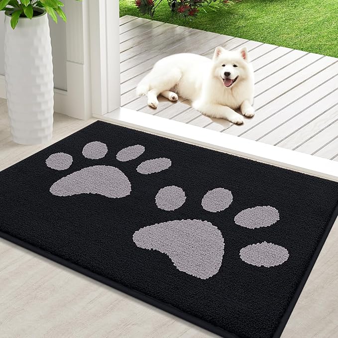 Buganda Dog Door Mat for Muddy Paws, Absorbent Dirt Trapper Washable Indoor by Buganda