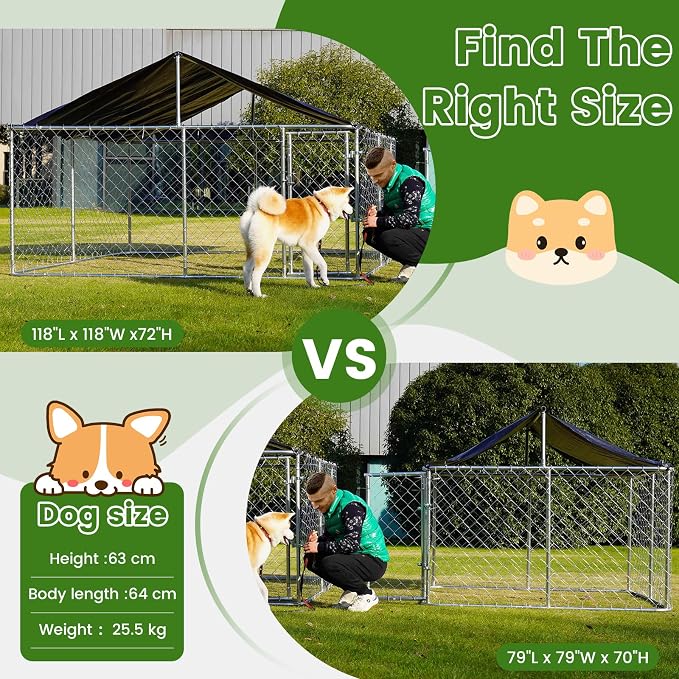 Outdoor Dog Enclosure Heavy Duty Dog Kennel House Mesh Dog Big Cage Pet Kennel - Image 5