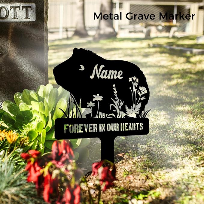 Personalized Metal Guinea Pig Memorial Stake – Custom Pet Grave Marker - Image 3
