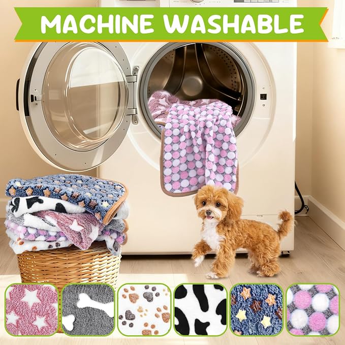6 Pcs Dog Blanket Super Soft Pet Puppy Blankets Calming Blanket - Image 4
