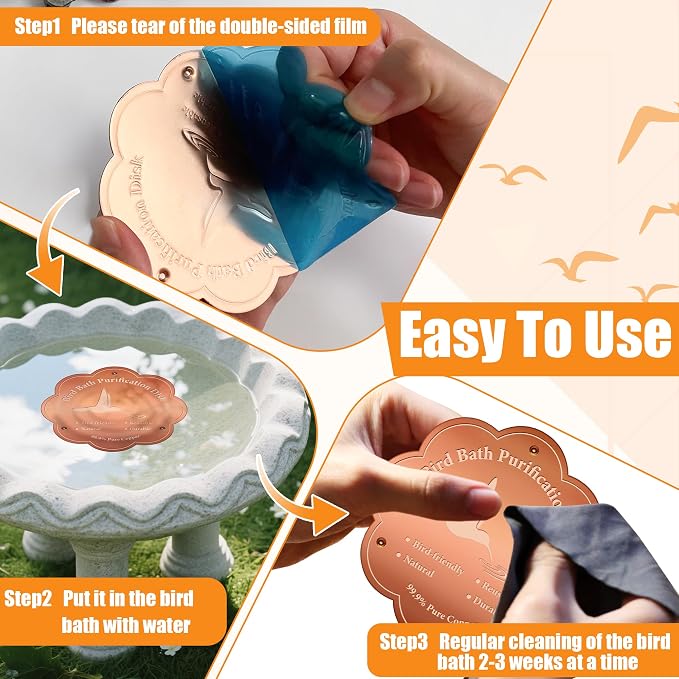 1P 4inches Bird Bath Purification Disk, 99.99% Pure Copper Bird Bath Disc Safe - Image 4