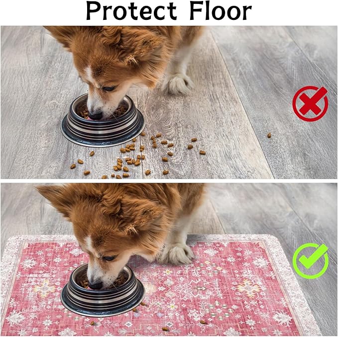 Pet Food Mats for Floor, Absorbent Dog Mat for Food and Water Dispenser - Image 3