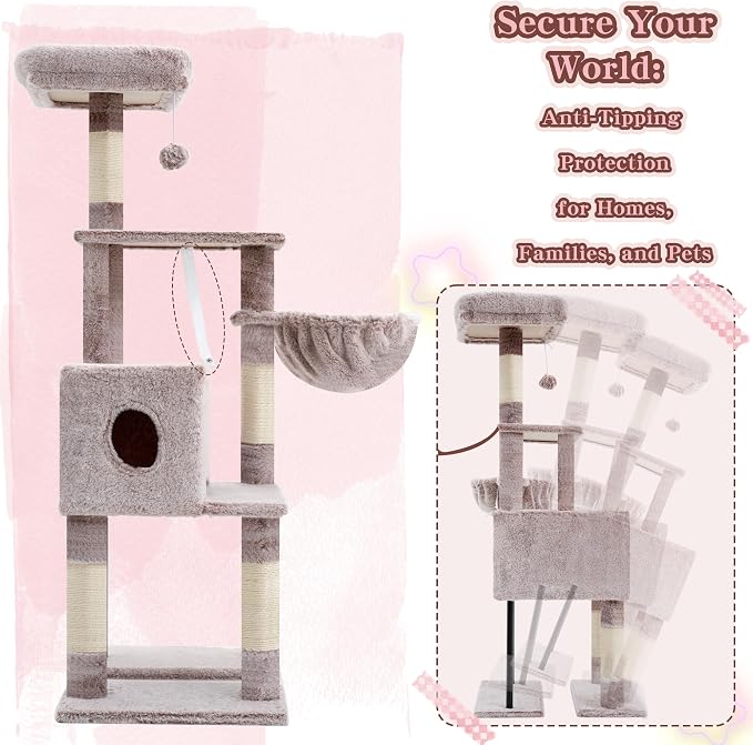 Heybly Cat Tree, 49.2 Inches Cat Tower - Image 8