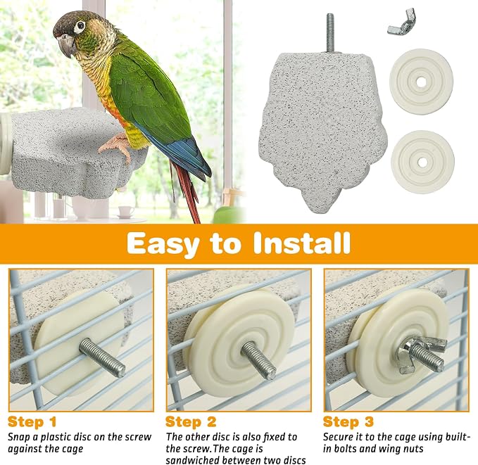 PINVNBY 8 PCS Bird Perches Calcium Parrot Perch Stand Bird Beak Grinding Stone - Image 6