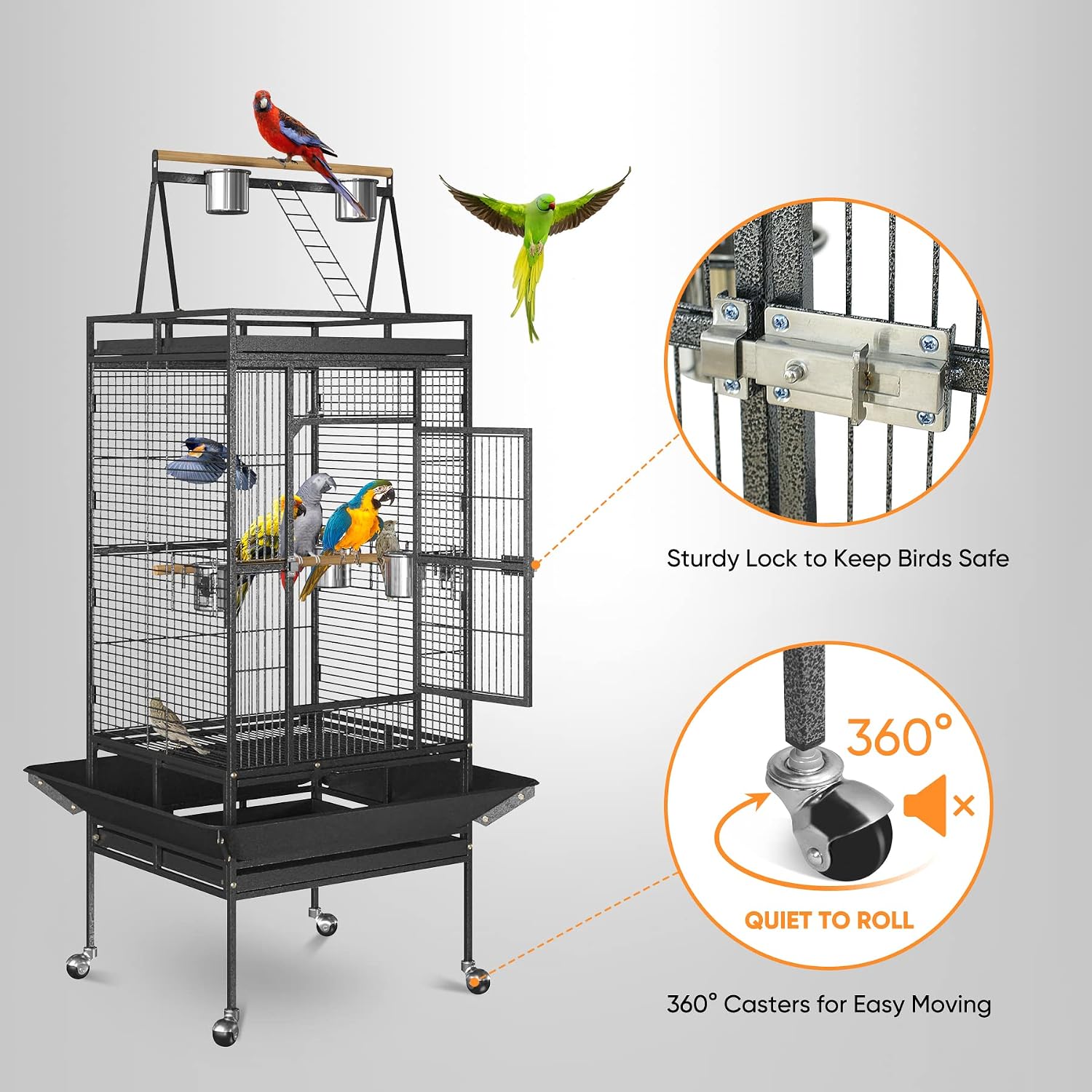 Nova Microdermabrasion 68-Inch Bird Cage with Play Top - GlobalHabitat Supply