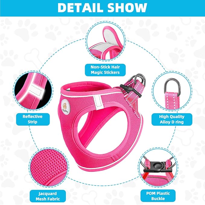 Hipubby Dog Harness and Leash Set, No Pull Soft Mesh Puppy Harness - Image 3