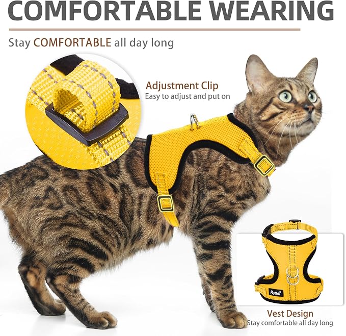 PUPTECK Cat Harness and Leash Set Escape Proof, Reflective Adjustable Soft Mesh - Image 4