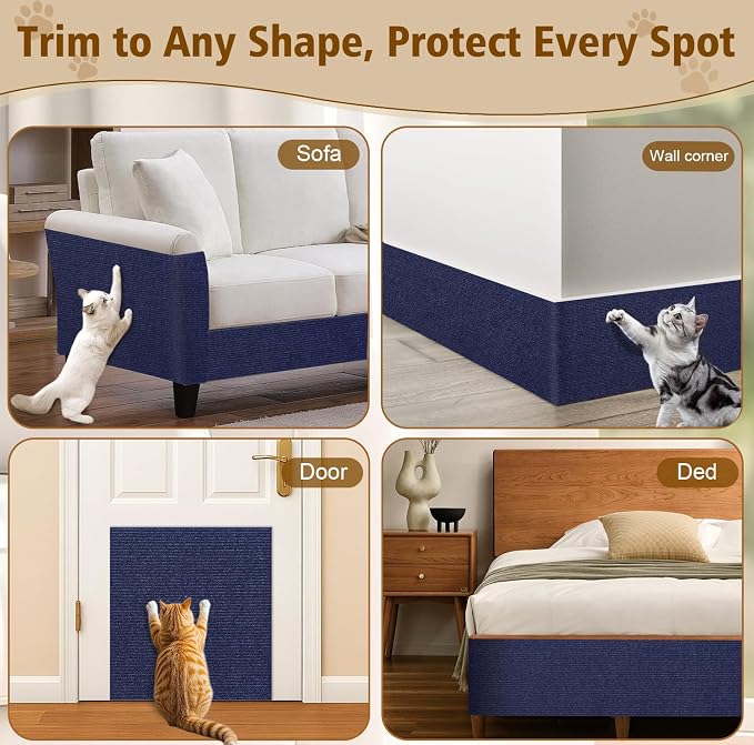 Cat Scratch Furniture Protector – DIY Climb Scratch Mat, Couch Protector from - Image 5