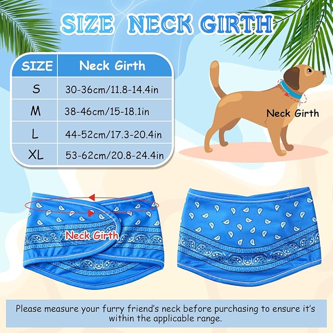Talltalk 5 Pieces Dog Cooling Bandanas Neck Wraps Ice Scarf Pet Dog Cooling - Image 3