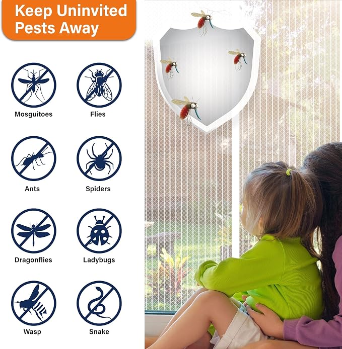 Magnetic Screen Door, Keep Bugs Out, Pet & Kid Friendly，Works - Image 4