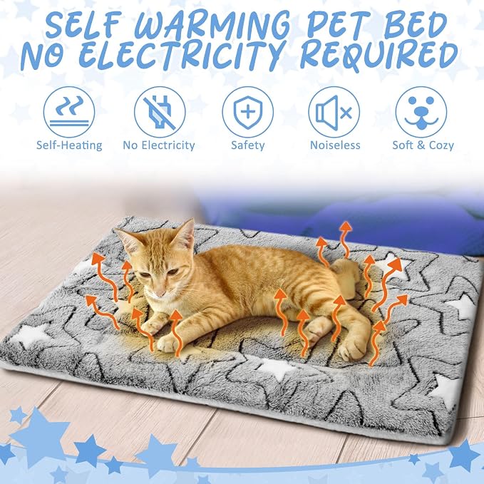 VitalCozy 2 Pack Self Warming Cat Mat Self Heating Pad Bed Reversible Machine - Image 3