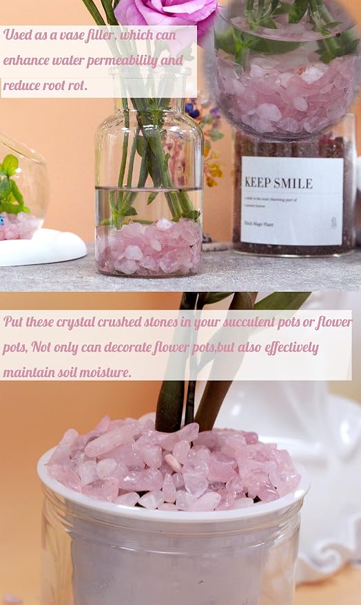 Rose Quartz Healing Crystal Chips Bulk Gemstones Sets Tumbled Crushed Stones - Image 3