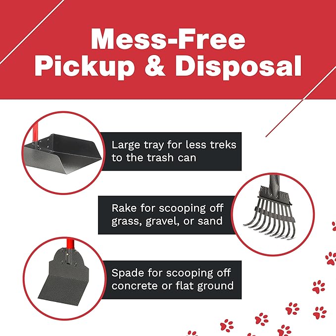 Pooper Scooper for Large Dogs, Small Dogs and Horses, Metal Poop Scooper Set - Image 3