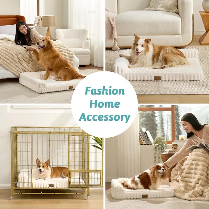 Cute Dog Bed, Faux Rabbit Fur Orthopedic Foam Dog Bed - Image 4