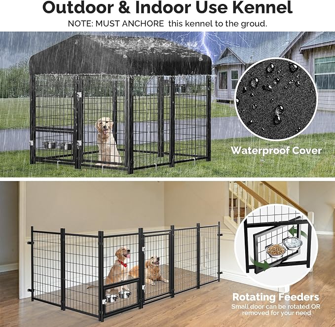 Sino Luban 2PCS Outdoor Dog Kennel Outside Run - Image 4