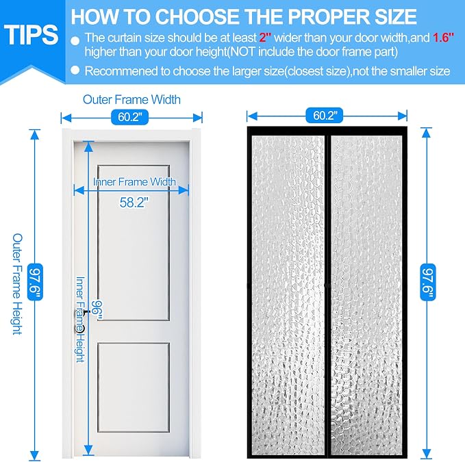 RELIANCER Magnetic Thermal Insulated Door Curtain, Waterproof EVA Door Cover - Image 2