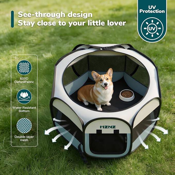 Dog Playpen, Portable Puppy Pet Crate Indoors - Image 4