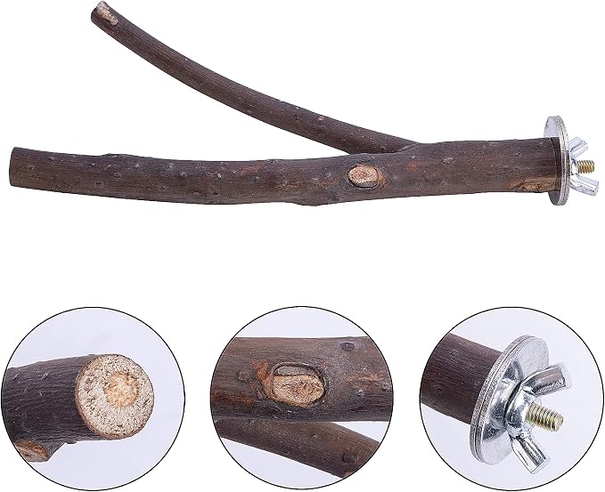 Deloky 8 PCS Natural Wood Bird Perch Stand-Wooden Parrot Perch Stand-Perch - Image 4